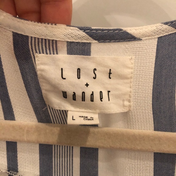 Urban Outfitters Blue and White Striped Jumpsuit - Picture 6 of 7